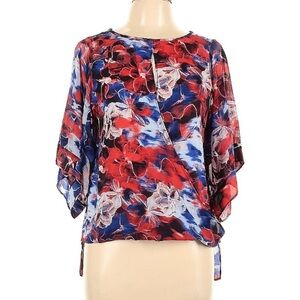 Jennifer Lopez Medium Petite 3/4 Sleeve Blouse floral blouse women’s top